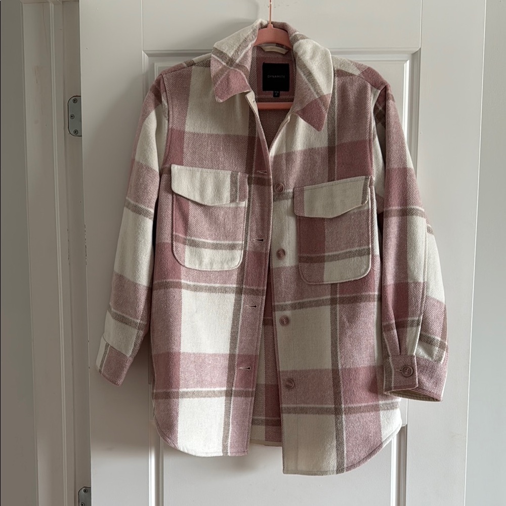 Plaid Pink and Cream Women's Jacket